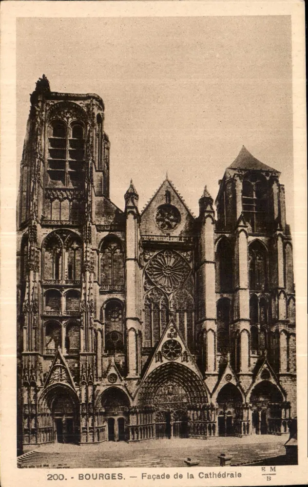 Bourges — Fachada da Catedral — E.M. n°200 - Frente