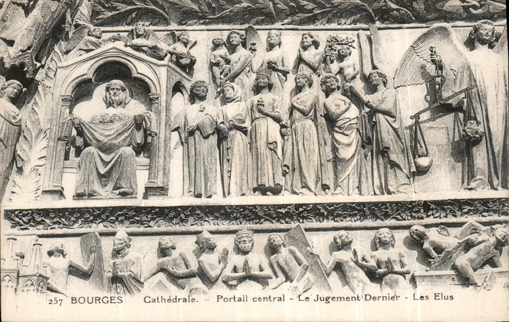 Bourges - Kathedrale - Zentralportal - Das letzte Gericht - Die Auserwählten - Vorderseite