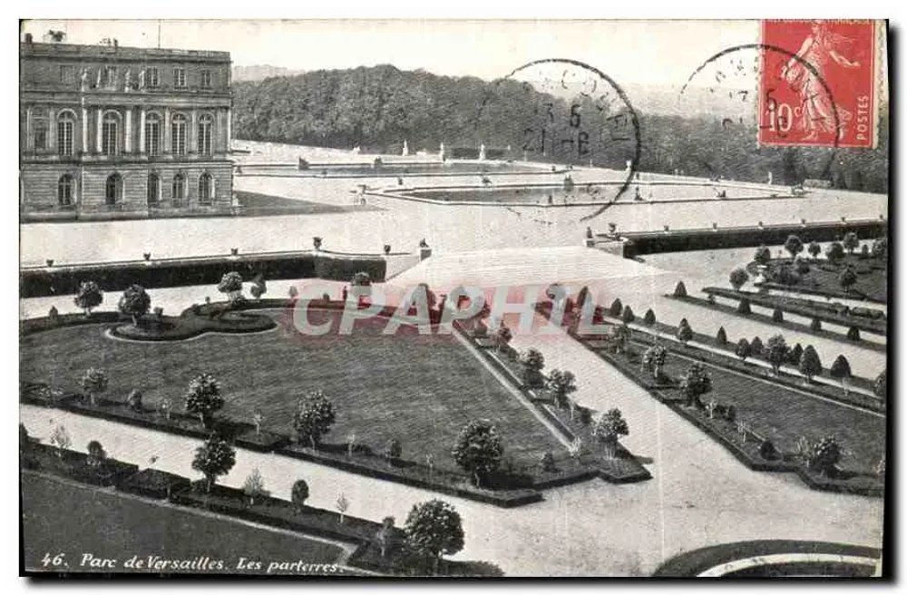 Parque de Versailles. Os parterres — n°46 — editor L.V. & Cie - Frente