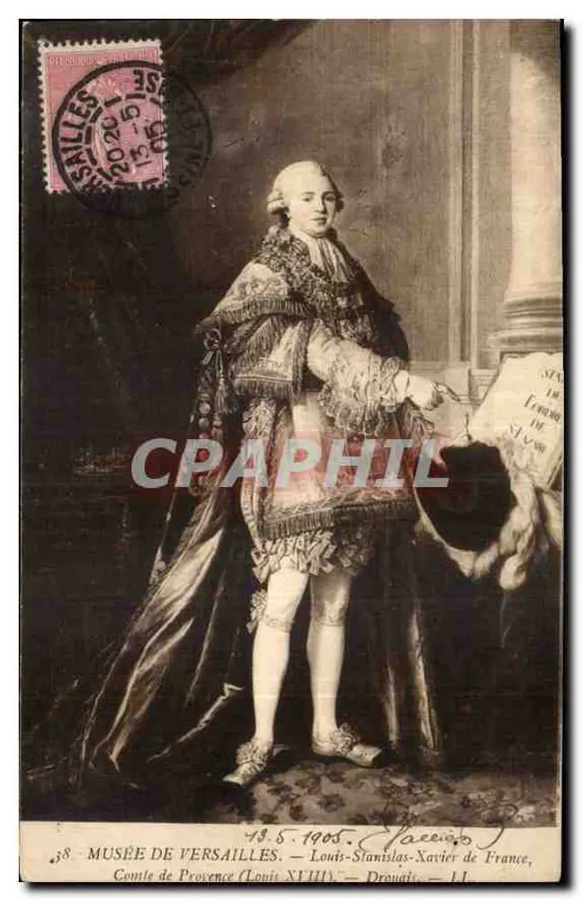 MUSÉE DE VERSAILLES — Louis-Stanislas-Xavier de France, Comte de Provence (Louis XVIII) — Drouais — n°38 - Recto