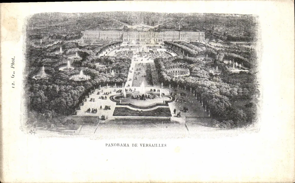 Panorama de Versailles — vista aérea do castelo e dos jardins — G. Fotografia n°12 - Frente