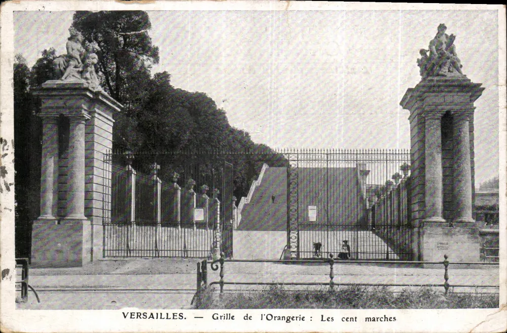 Versailles — Grade da Orangerie: As cem escadas - Frente