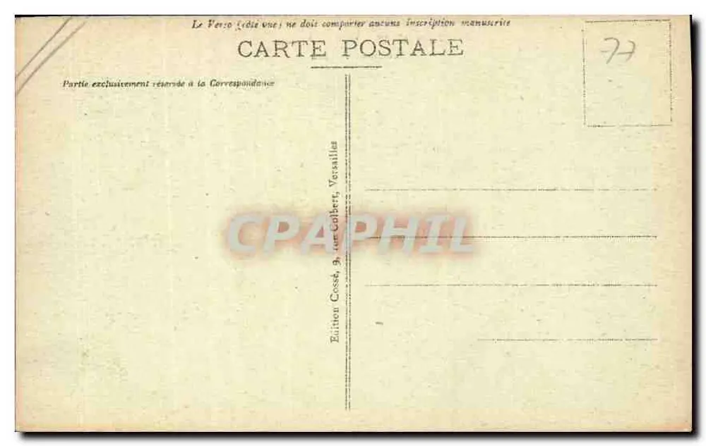 Versailles - O Petit Trianon — editor Cossé, n°30 - Verso