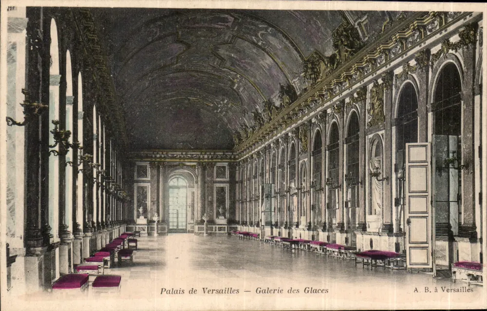 Palais de Versailles — Galerie des Glaces — A. B. à Versailles - Recto