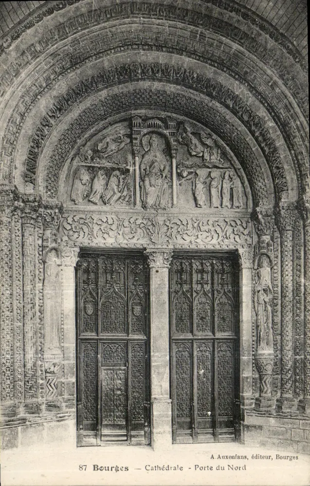 Bourges — Kathedraal — Noordpoort — A. Auxenfans, uitgever, Bourges - Voorkant