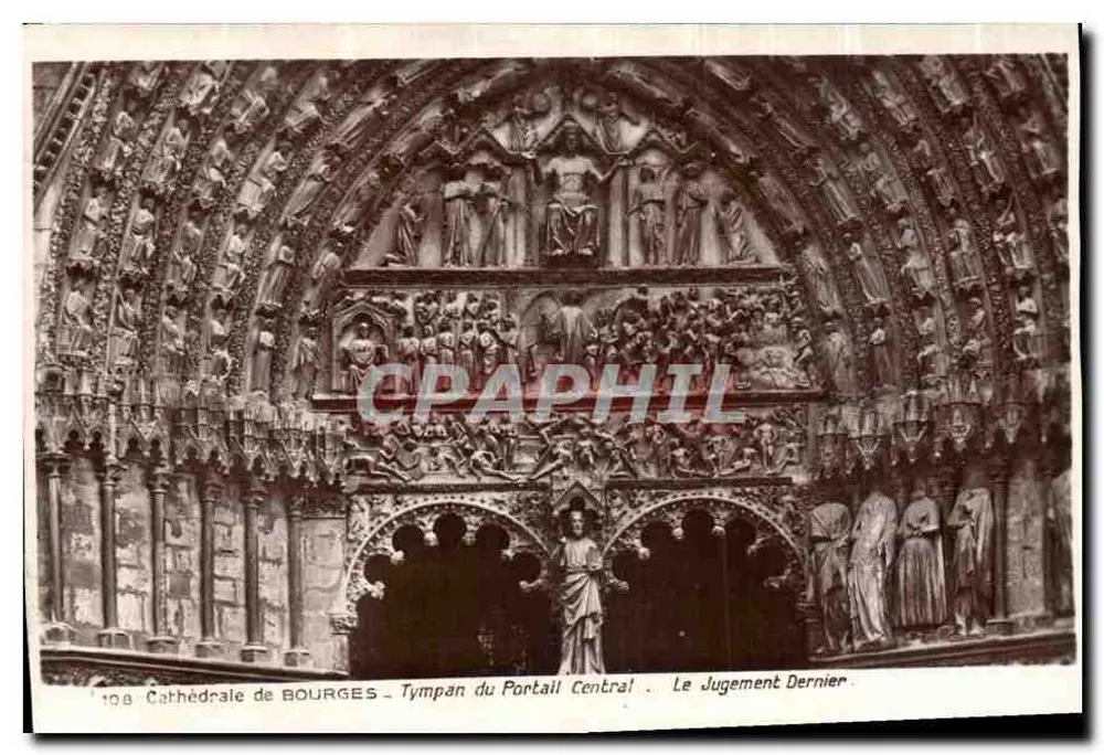 Kathedrale von BOURGES — Tympan des Hauptportals — Das letzte Gericht - Vorderseite