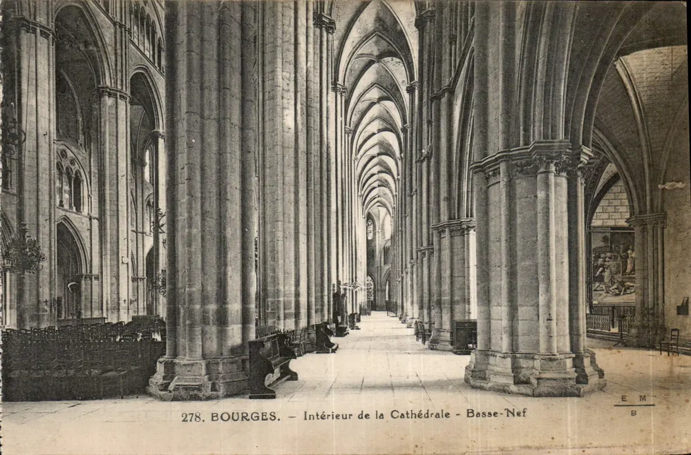 Bourges — Interior da Catedral - Nave Baixa — E. Maquaire, n°278 - Frente