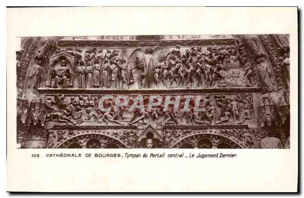 Kathedrale von Bourges — Tympan des Hauptportals — Letztes Gericht — Édition des Monuments Historiques - Vorderseite