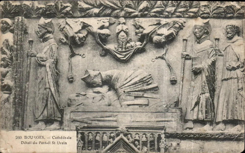 Bourges — Cathédrale, détail du Portail Saint-Ursin — Cartes Postales en Gros, n°260 - Recto