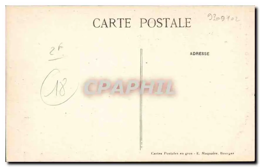 Bourges — La Tour Nord de la Cathédrale — E. Maquaire, Bourges - Verso