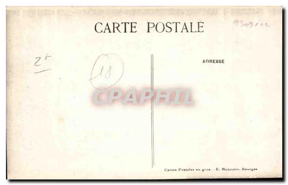 Bourges — Intérieur de la Cathédrale - La Grande Nef — E. Maquaire, n°281 - Verso