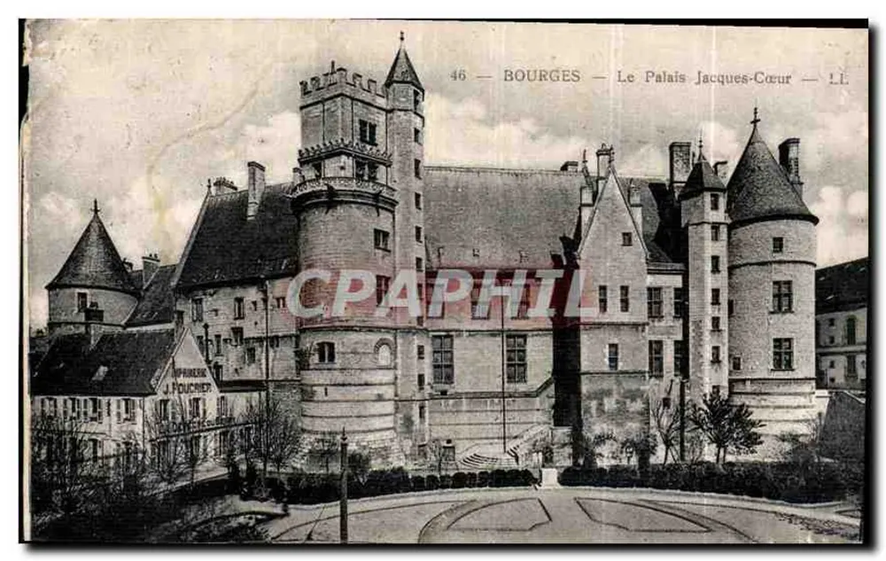 Bourges — O Palácio Jacques-Cœur — editor J. Poulchier, n° 46 - Frente