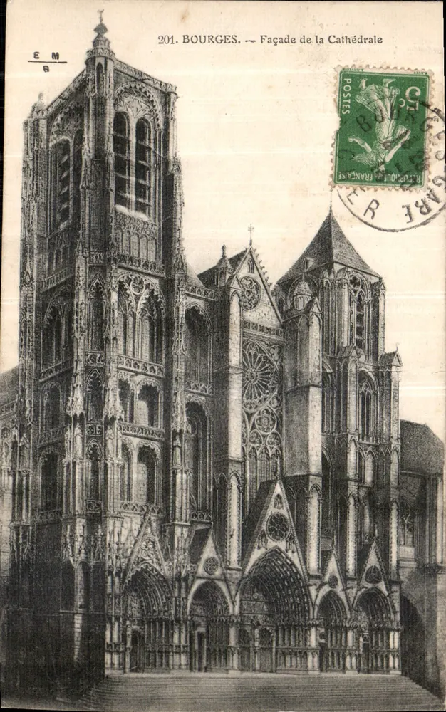 Bourges — Fachada da Catedral — Editor E.M. n°201 - Frente