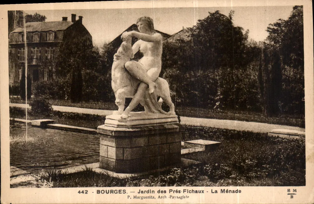 Bourges — Jardin des Prés-Fichaux — La Ménade — P. Marguerita, Architecte-Paysagiste - Recto