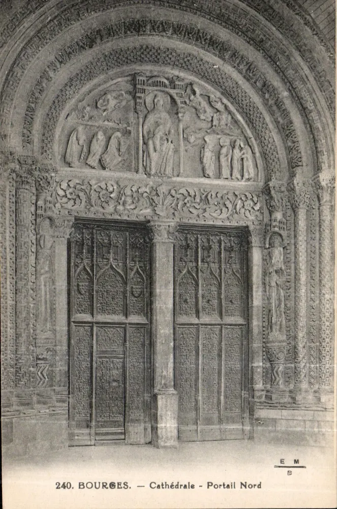 Bourges — Catedral — Portal Norte — E. Maquaire, n°240 - Frente
