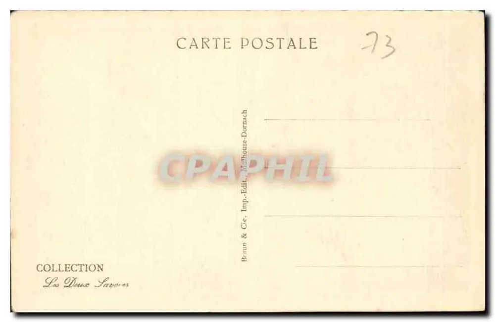 Le lac de Barberine, le pic de Tanneverges et le Buan — Braun & Cie, Imp. Edit. Dornach, n° 12467 - Verso