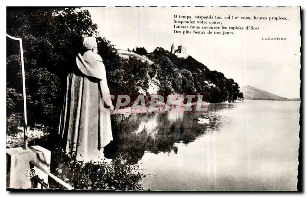 Lac du Bourget - Monument Lamartine — Éuvre du sculpteur Marc Vallett, Propriété Boreau, Château de Châtillon, Aix-les-Bains - Recto