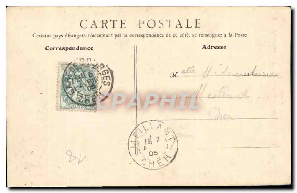 Bourges — Pension Notre-Dame des Sœurs de la Charité — J. Gottle, Fotografie - Rückseite