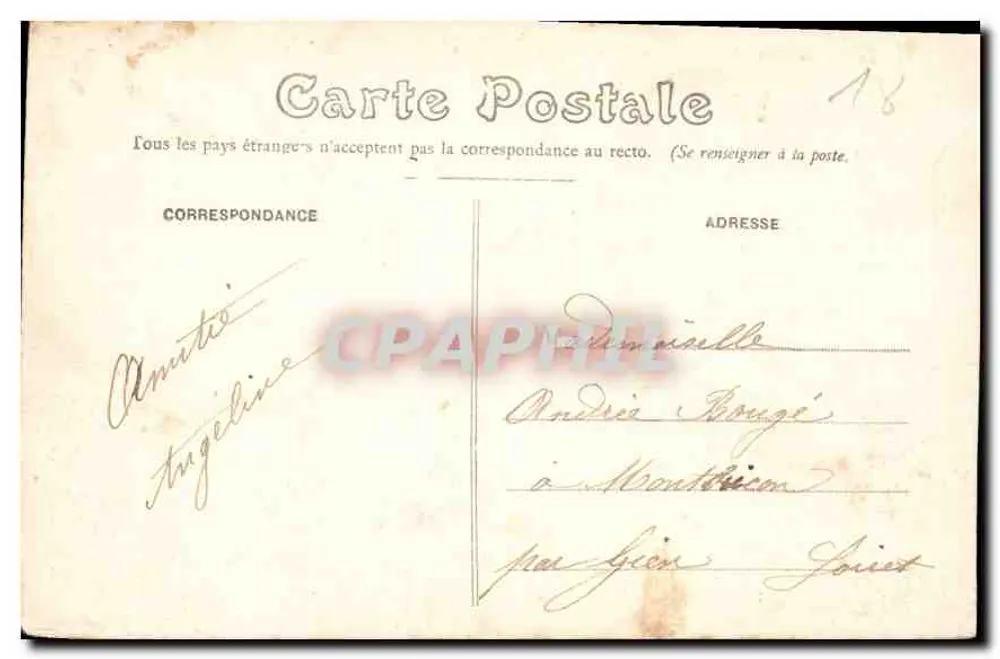 Bourges — La Cathédrale, vue du Jardin de l'Archevêché — éditeur inconnu, n° 623 - Verso