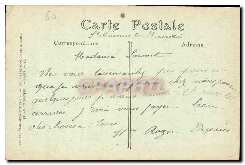 Castelo de Chantilly — Lado sudoeste — ND Phot. - Verso