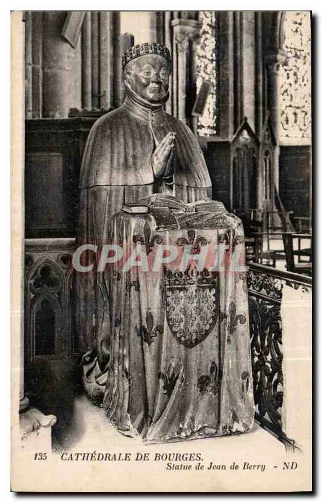 Catedral de Bourges — Estátua de Jean de Berry — Editor Lévy e Neutrebin Régins, n° 135 - Frente