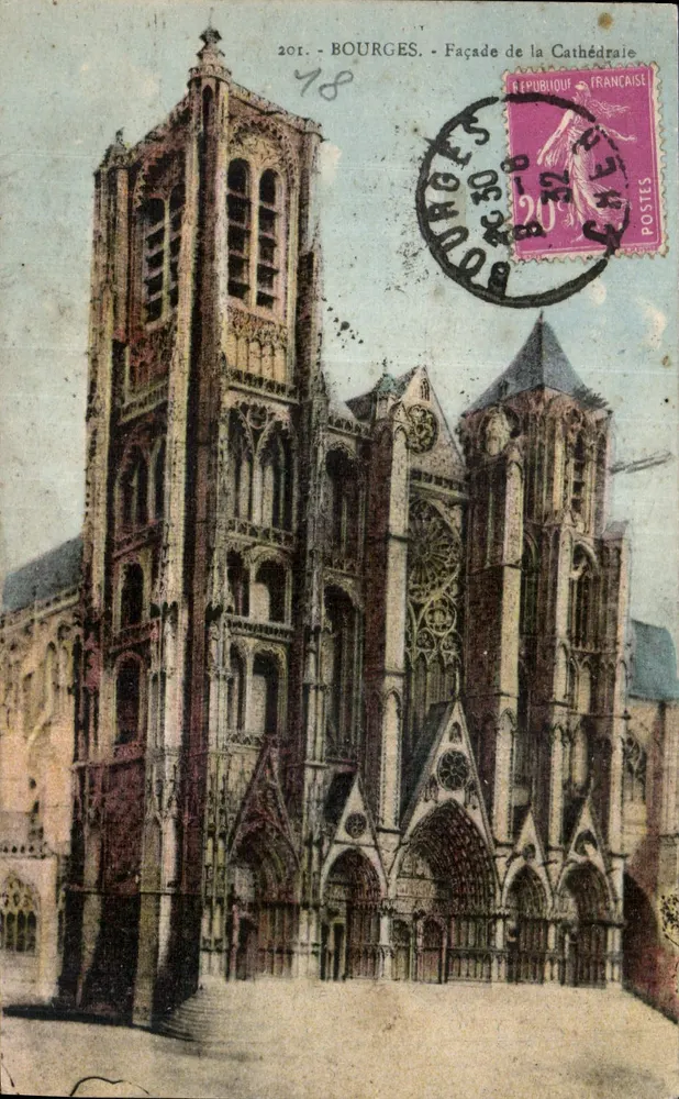 Bourges - Fachada da Catedral — editor desconhecido, n° 201 - Frente
