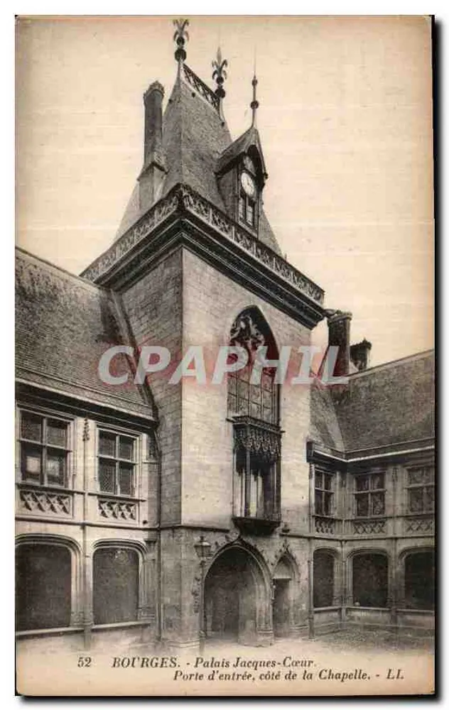 Bourges - Palais Jacques-Cœur. Eingangstor, Seite der Kapelle. - LL. - N° 52 - Vorderseite