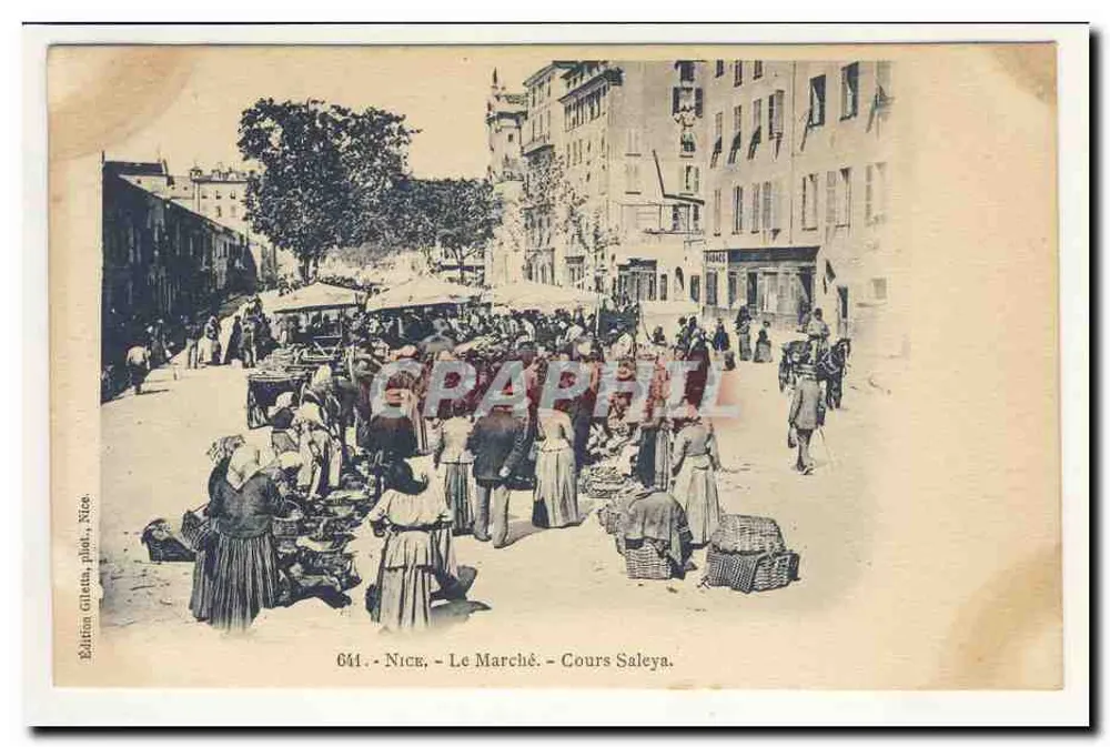 Nizza - Il Mercato - Cours Saleya — Edizione Gisata, piegata, Nizza, n° 641 - Recto