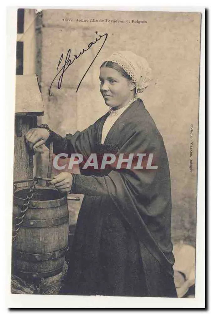 Junge Frau aus Lasneven und Folgoët — Sammlung TILLARD, Quimper — n° 1058 - Vorderseite