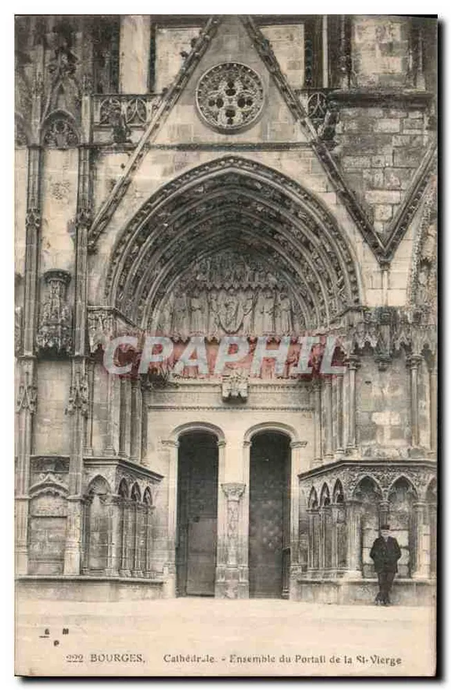 Bourges - Cathédrale - Ensemble du Portail de la Vierge - Recto