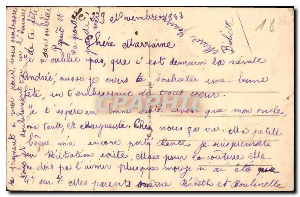 Bourges - Vue centrale prise du Palais Jacques-Cœur — E. M. B. n° 401 - Verso