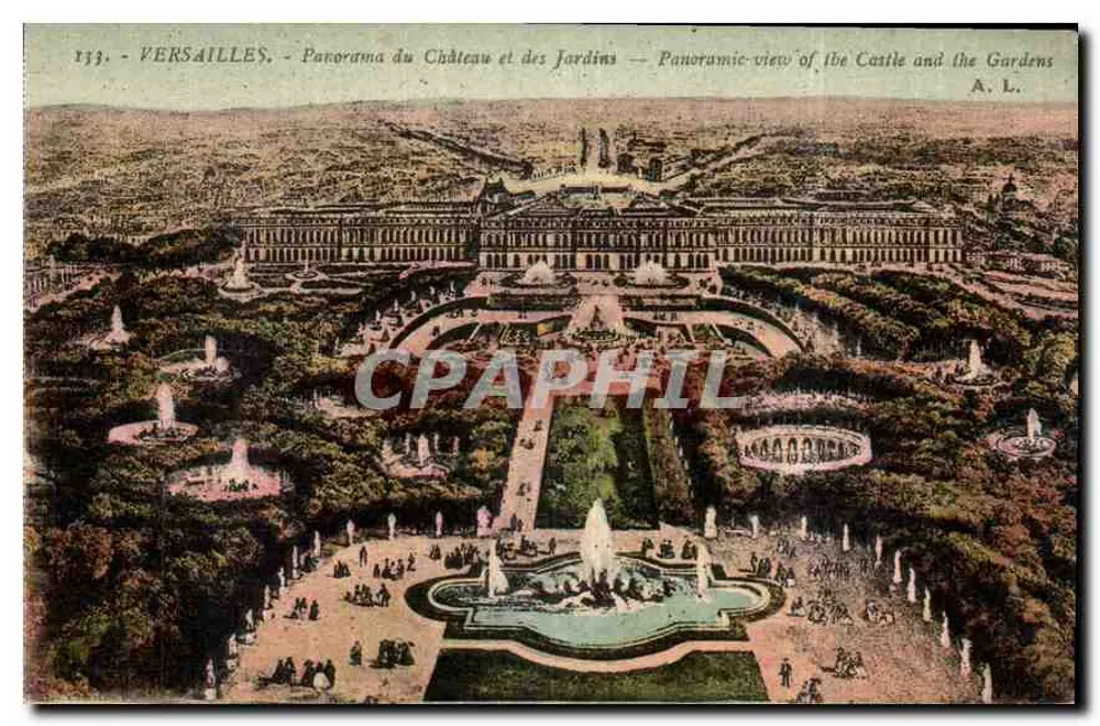Versailles — Panorama du Château et des Jardins — A. L. - Recto