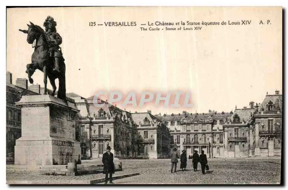 Versailles — Schloss und Reitstatue von Ludwig XIV — A. P. n° 125 - Vorderseite