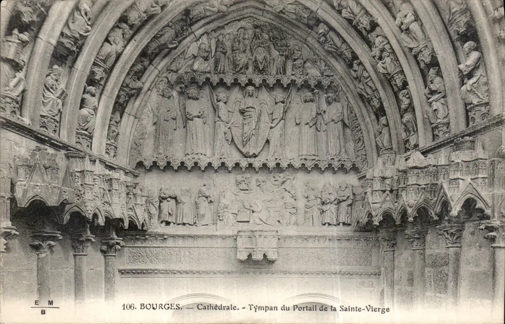 Bourges — Cathédrale — Tympaan du Portail de la Sainte-Vierge - Recto