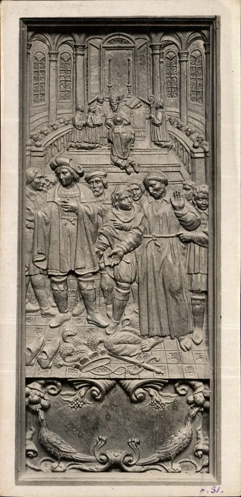 स्कल्प्चरिक उभरा हुआ — धार्मिक दृश्य — अज्ञात प्रकाशक, श्रृंखला संख्या 31 - आगे