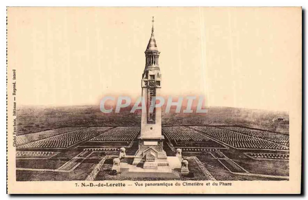 N.-D.-de-Lorette — Vue panoramique du Cimetière et du Phare - Recto