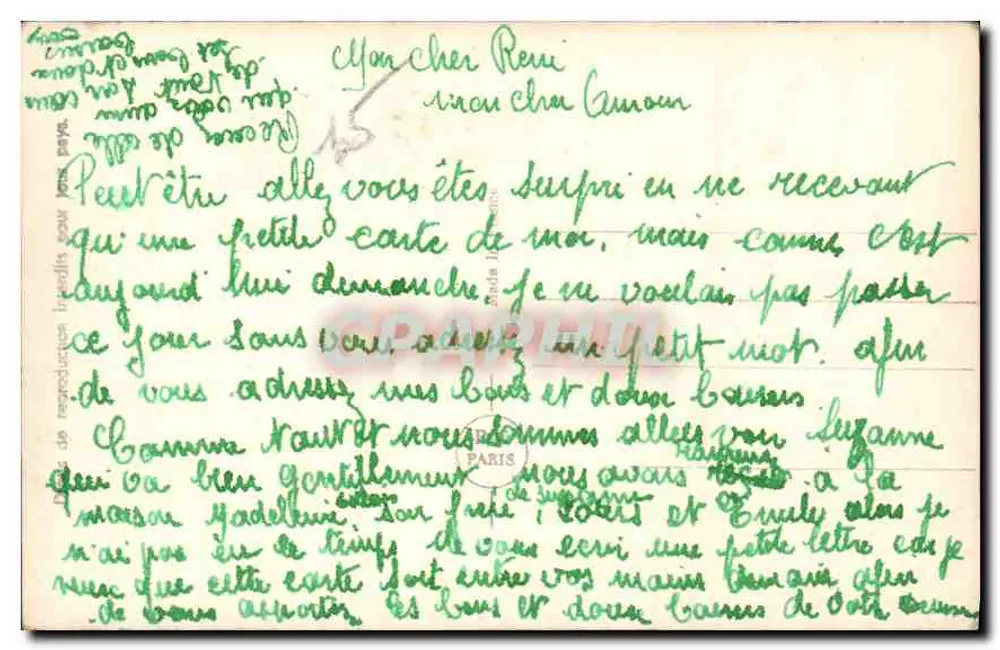 Casal jovem — cena de apresentação de uma carta — editor PC, n° 4681/4 - Verso