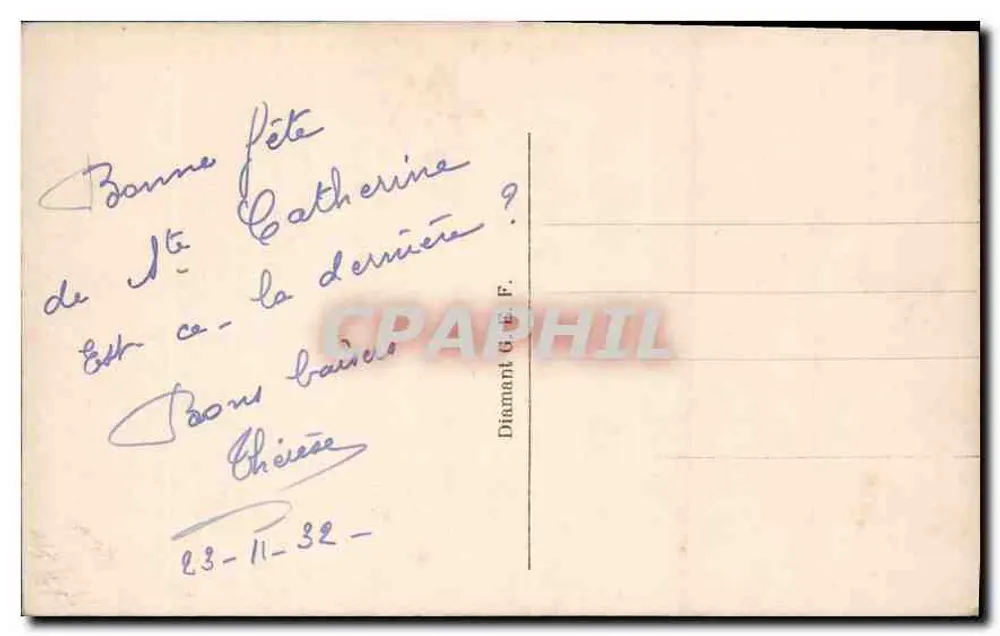 Jovem mulher em vestido bordado — sob a lua — editor A. Noëter n°1521 - Verso