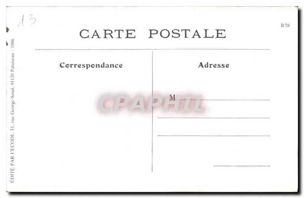 Le limonadier ambulant — Types Marseillais n° 982 — Édition du Magasin Général - Verso