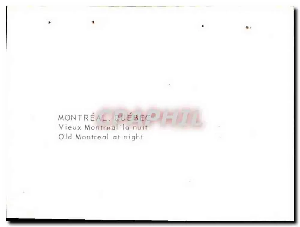 Old Montreal at night — Vieux Montréal la nuit — Verlag nicht sichtbar - Rückseite