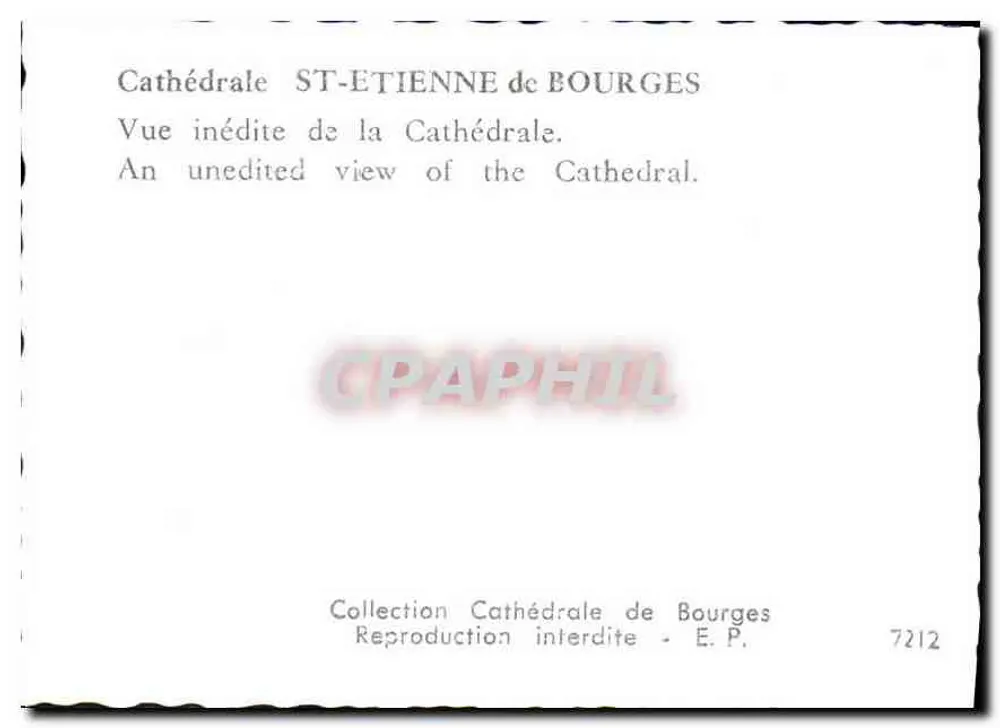 Cathédrale Saint-Étienne de Bourges — Vue inédite — Collection Cathédrale de Bourges n°7212 - Verso