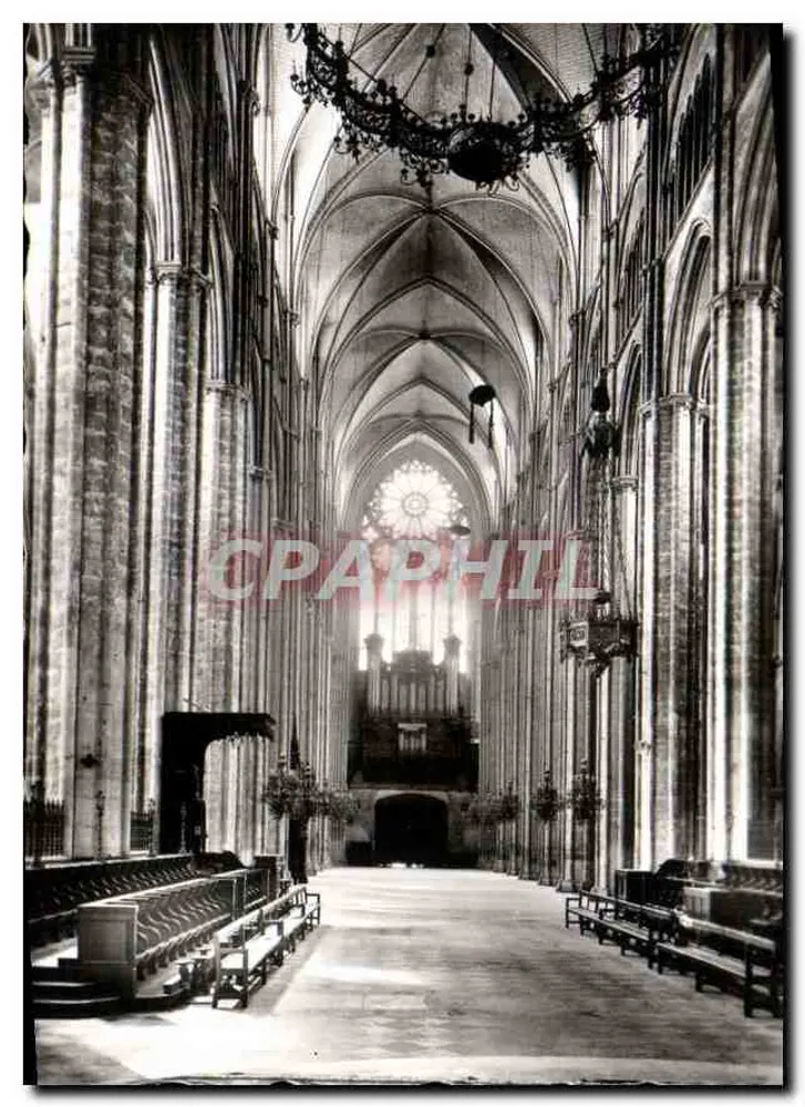Catedral de São Etienne de Bourges — Grande Nef vista do Coro — Coleção Catedral de Bourges, n° 7221 - Frente