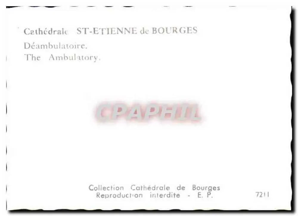 Catedral São Etienne de Bourges — Déambulatoire — Coleção, n° 7211 - Verso
