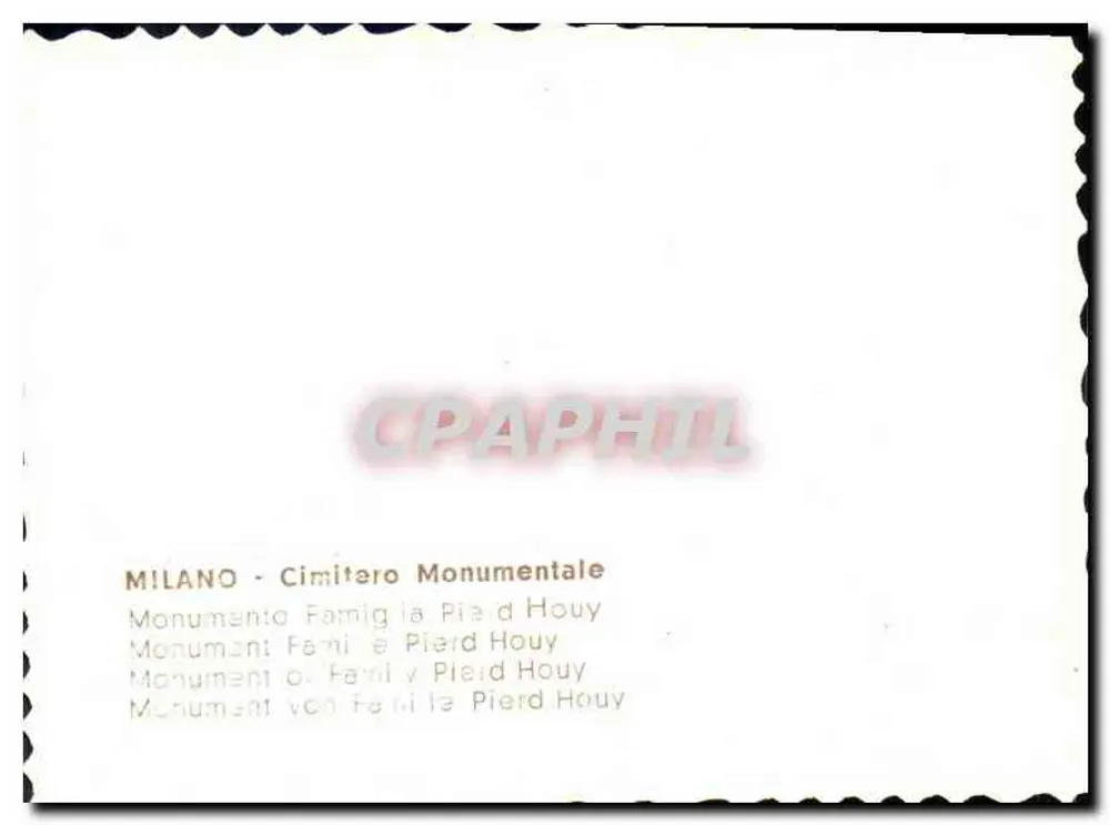 Familienmonument Pierd Houy — Monumentaler Friedhof — Mailand - Rückseite