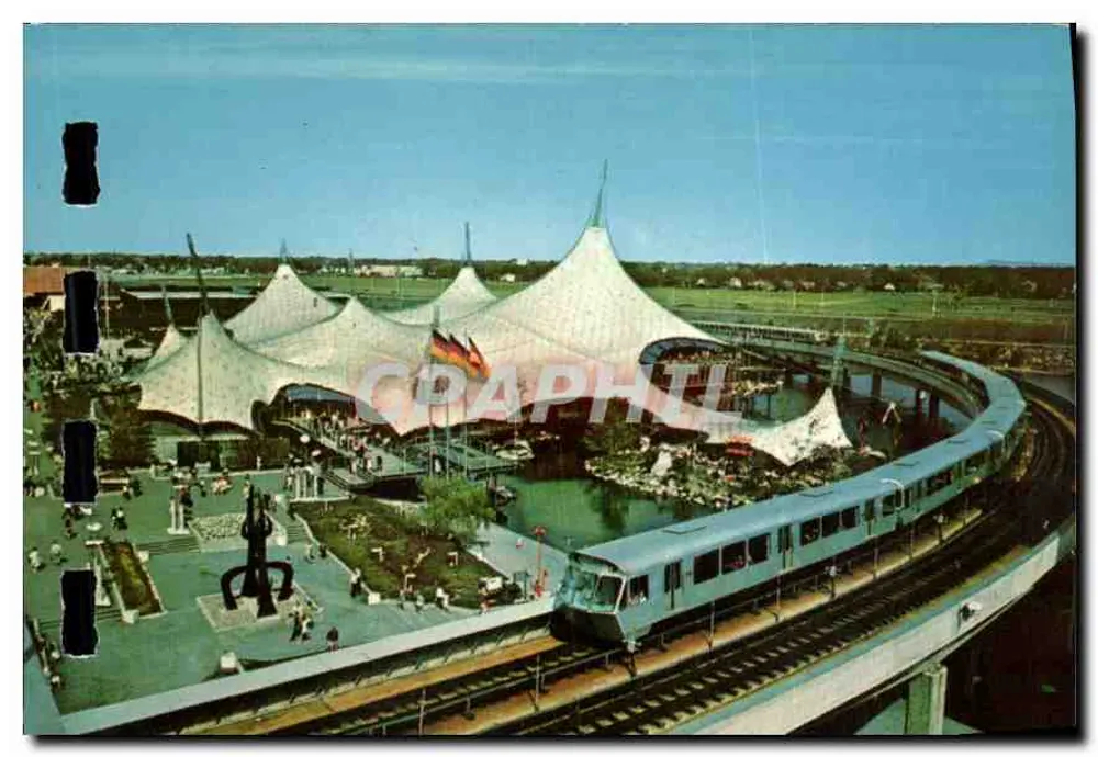 Olympiapark München — luchtfoto met metrotrein — Graphithl - Voorkant
