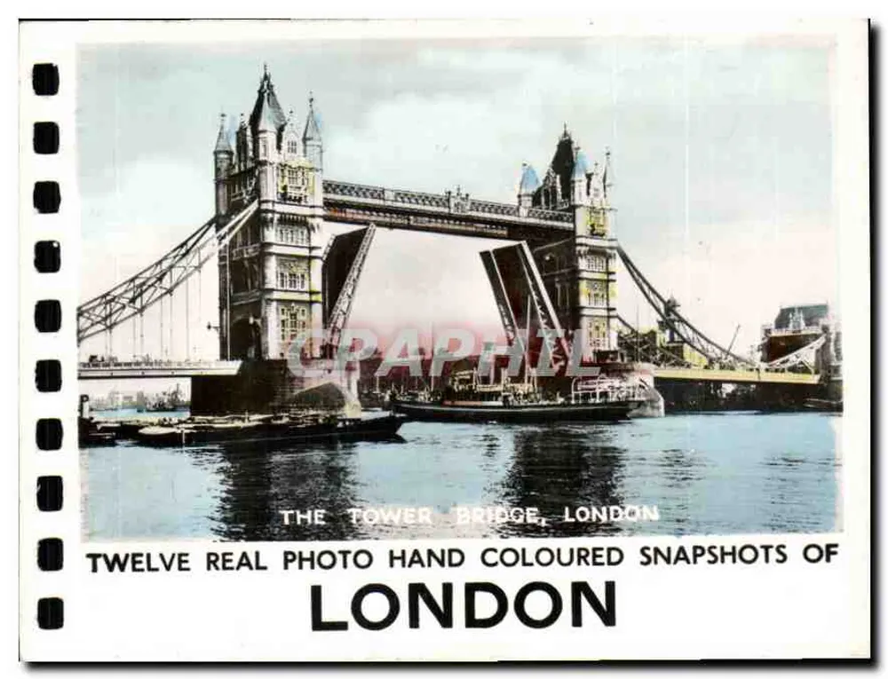 Ponte Tower, Londres — Twelve Real Photo Hand Coloured Snapshots of London — série de 12 cartas - Frente