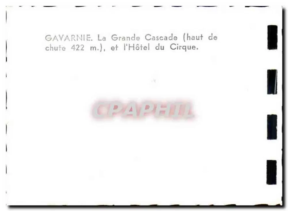Gavarnie — La Grande Cascade (haut de chute 422 m.) et l'Hôtel du Cirque - Verso