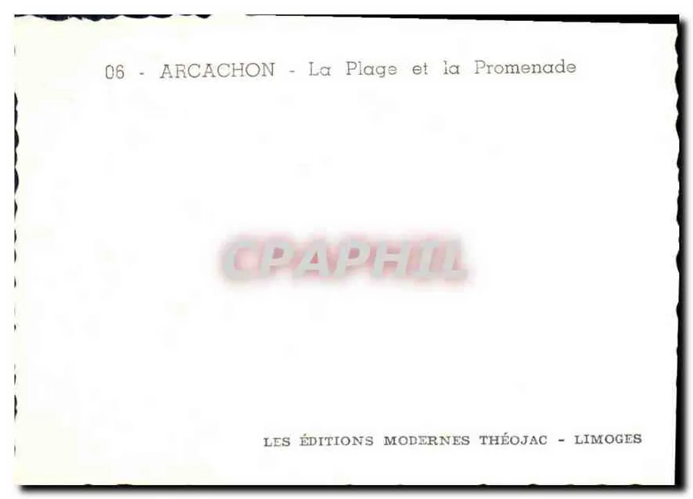 Arcachon — A Praia e a Promenade — Les Éditions Modernes Théojac, Limoges, n°06 - Verso