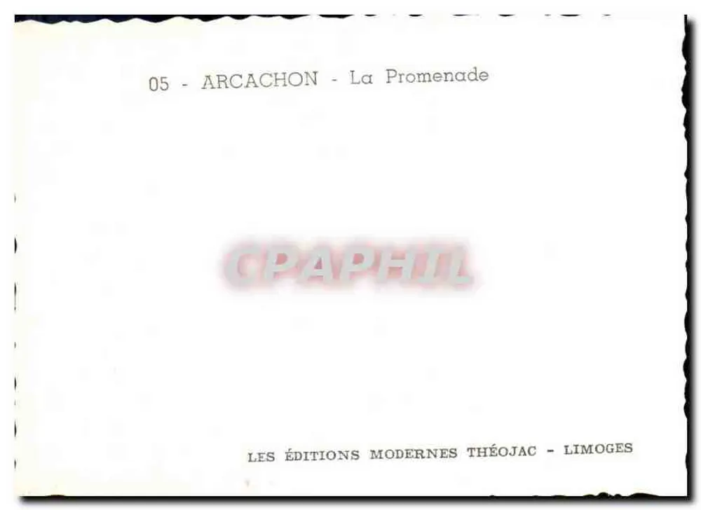 Arcachon — A Promenade — Edições Modernas Théojac, Limoges, n°05 - Verso