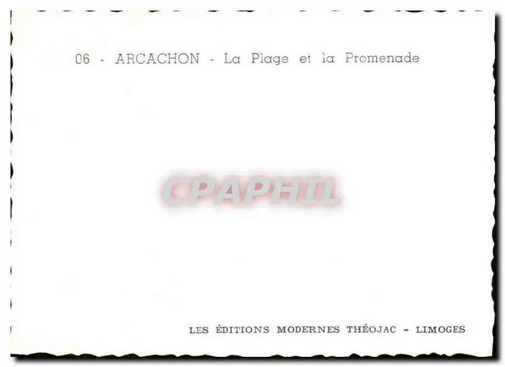 Arcachon — A Praia e a Promenade — Les Éditions Modernes Théojac - Limoges, n°06 - Verso